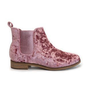 Toms Ella Chelsea Boot pink crushed velvet size 8